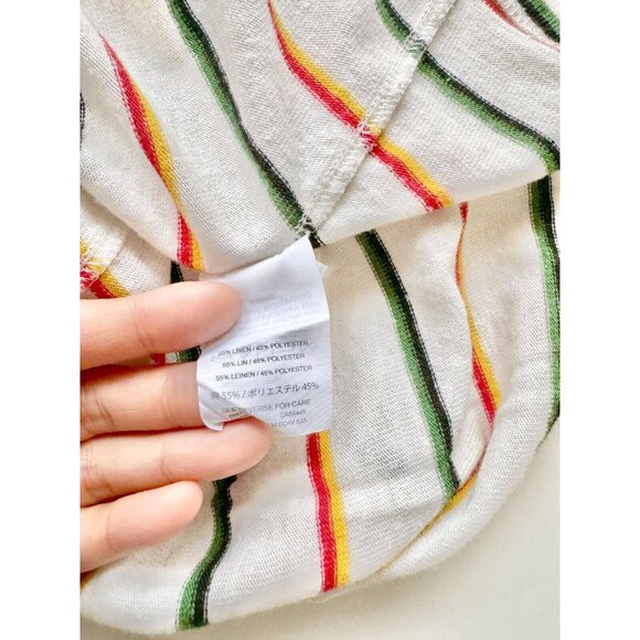 MADEWELL City Tee White Walcott Striped Linen Blend Scoop Neck T-Shirt, Size XS - Picture 12 of 13